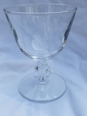 Mid-Century Clear Glass Ball Stem Bar Glass